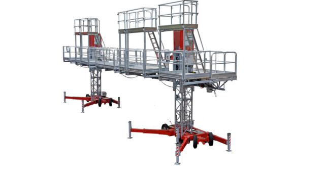 work platform sliding deck extension twin machine