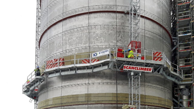 work platform snake extension on silo