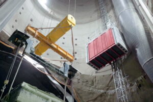 Scanclimber hoist used at an underground tunnel at CERN