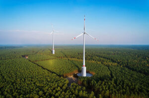 construction work of the world’s tallest wind turbine tower