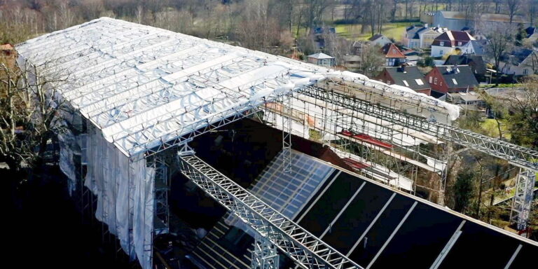 weather covers on construction